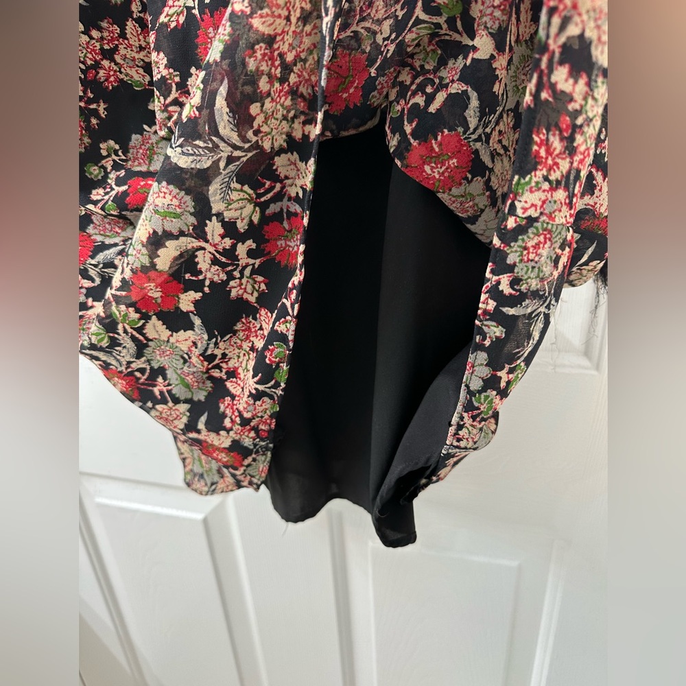 Zara Floral Raw Hem Mini Dress - Picture 3 of 6